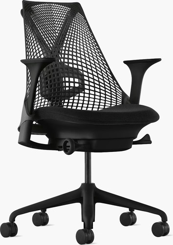 Black sayl office desk - office,